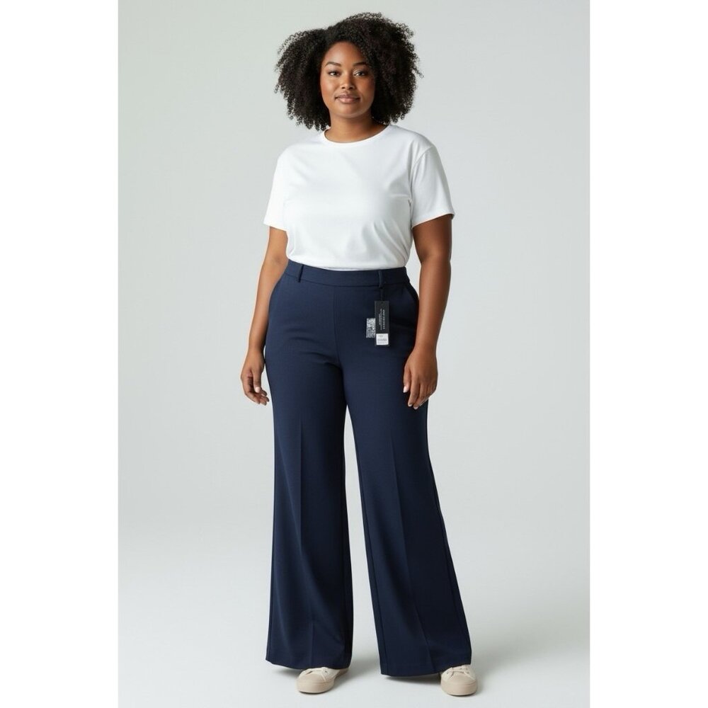 *New Lane Bryant The Allie Boot Cut Pant Womens Plus 22L Dark Blue Sexy Stretch